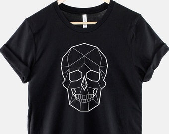 Geometric Skull Tshirt - Grunge Goth Emo Rock T Shirt