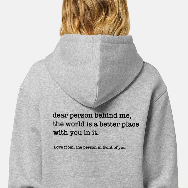 Liebe Person hinter mir Hoodie - Psychische Gesundheit Hoodie - Personalisierte psychische Gesundheit Bewusstsein Hoodie