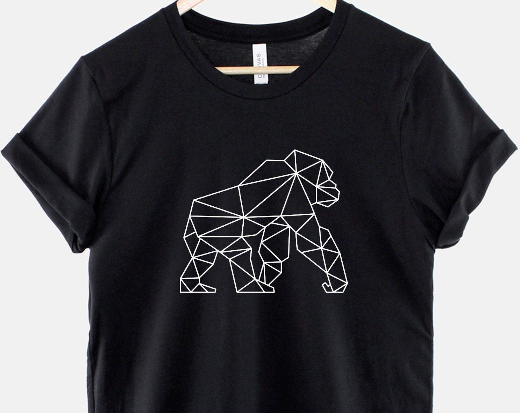 Discover Camiseta Gorilla Geomtrica Mono Vintage para Hombre Mujer