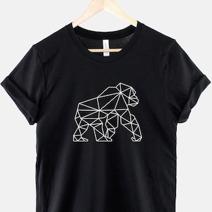 Gorilla T-Shirt - Geometric Gorilla Shirt - Ape T-Shirt - Silverback Gorilla T-Shirt - Gorillas Print T-Shirt