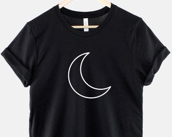 Crescent Moon T-Shirt - Gothic Moon T-Shirt - Half Moon Shirt - Moon Phases Shirt - Celestial T-Shirt - Lunar Eclipse T-Shirt