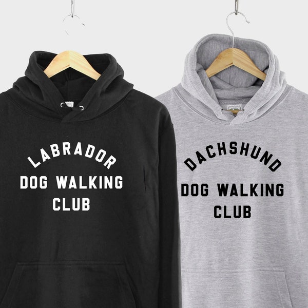Personalised Dog Walking Hoodie - Personalized Dog Hoodie - Dog Breed Hoodie - Dog Walking Hoody - Labrador, French Bulldog, Dachshund