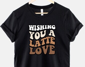 Retro Coffee Tee: Latte Love Design - Weiche Baumwolle Unisex Fit