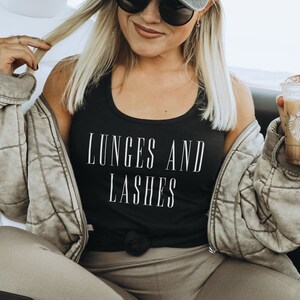Lunges And Lashes Tank Top - Organic Cotton Gym Vest