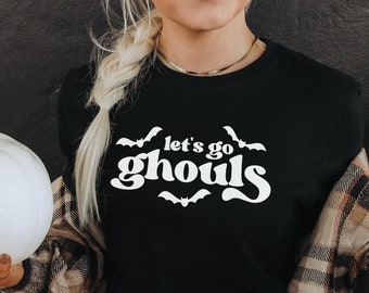 Lets Go Ghouls Shirt, Retro Halloween T-Shirt, gruseliges Grafik-T-Shirt, niedliches Hexengeschenk