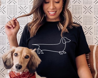 Chemise teckel - Chemise chien saucisse - T-shirt teckel gris - J'aime mon t-shirt teckel