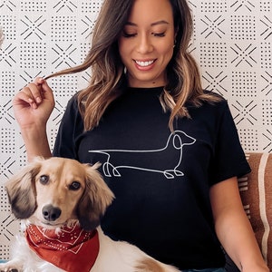 Camiseta de perro salchicha - Camiseta de perro salchicha - Camiseta de perro salchicha gris - Camiseta &quot;Amo a mi perro salchicha&quot;