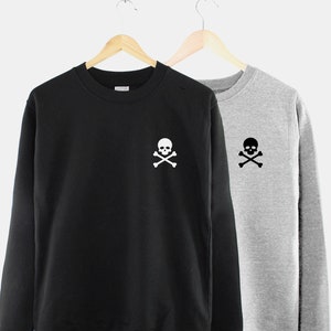 Skull And Crossbones Sweatshirt - Skull Sweatshirt - Womens Skull Sweatshirts - Skull Print Sweatshirt - Skull Cross Bones Sweatshirt