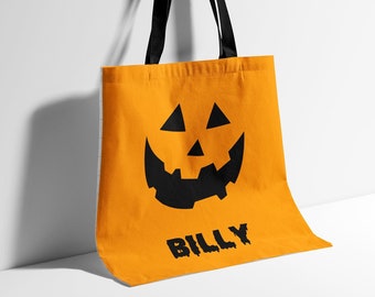 Personalisierte Halloween Süßes oder Saures Tasche: Kürbis Design