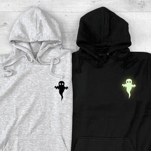 Ghost Hoodie - Glow In The Dark Halloween Hoodie - Cute Ghost Hoodie - Cartoon Ghost Hoody - Halloween Ghost Hoodie