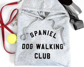 Spaniel Dog Walking Hoodie - Personalised Dog Hoodie - English Cocker Spaniel Hoodie - Springer Spaniel Dog Walking Hoody - Spaniel Hoodie