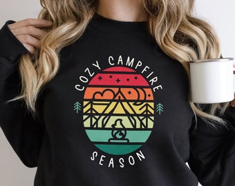 Retro Camping Sweatshirt - Retro Sunshine Camping Sweater - Cozy Campfire Sweatshirt - Hiking Sweatshirt - Warm Camping Sweatshirt