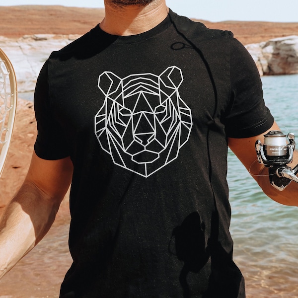 Tiger T-Shirt - Geometric Tiger Shirt - Mens Tiger Shirts - Tigers T-Shirt - Tiger Shirt For Men - Tiger Gifts - Tiger Print T-Shirt