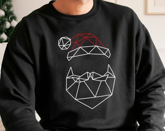 Geometric Santa Father Christmas Sweatshirt - Santa Claus Sweater - Festive Jumper
