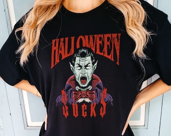 T-shirt di Halloween - Halloween fa schifo camicia - Vintage Vampire Movie Poster T-Shirt - Vampire T-Shirt - Distressed Print Halloween T-Shirt