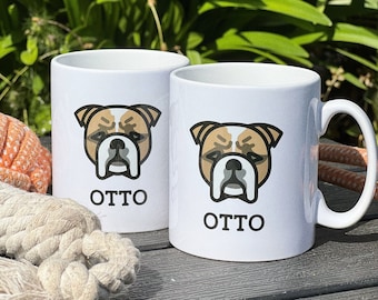 Taza personalizada para perros, taza con retrato de mascota personalizado, regalo para amantes de los perros, taza con nombre y raza personalizados, taza de regalo para mascotas