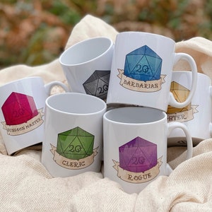 Personalized DnD Mugs - Customisable Dungeons and Dragons Class Mug - Personalised D&D Class Gifts