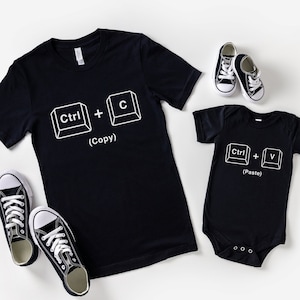 Copy Paste Shirt Set Vater und Baby Passende Shirts Kopieren und Einfügen von Papa und Tochter Shirts Neues Baby Geschenk Bild 2