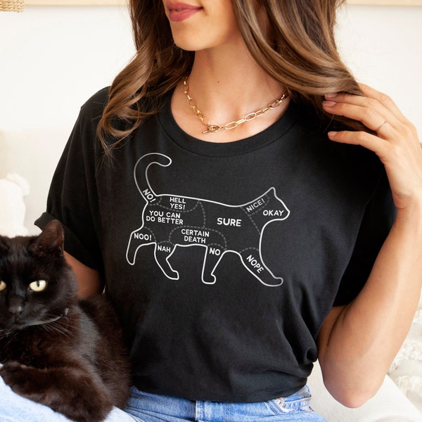 Cat T-Shirt - Cat Petting Chart Shirt - Petting Your Cat Diagram TShirt - Cat Owner T-Shirt