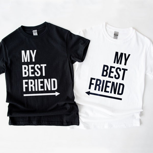 Chemises de meilleur ami pour enfants - T-shirts pour enfants de mon meilleur ami - 2 x cadeaux de meilleurs amis pour enfants - Ensemble de chemise de flèche de mes meilleurs amis