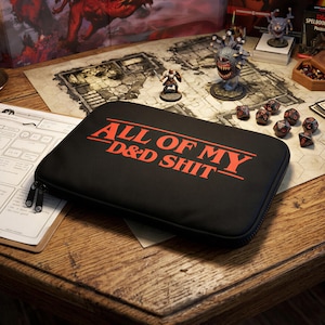 D&D Travel Organizer, Portable Dice Bag, RPG Carry Case, Character Sheet Holder, Tabletop Gaming Travel Bag