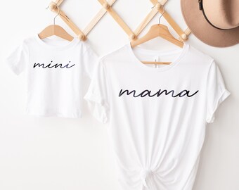Mini t-shirts assortis maman, chemises assorties mère fille, tenue maman et moi, ensemble maman et fille, cadeau pour maman