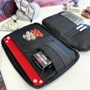 Organiseur zippé Dungeons and Dragons - Cadeau Dungeon Master - Sac de dés D et D - Rangement pour jeux de table D&D