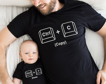 Copy Paste Shirt Set - Father and Baby Matching Shirts -  Copy And Paste Daddy And Daughter Shirts - New Baby Gift