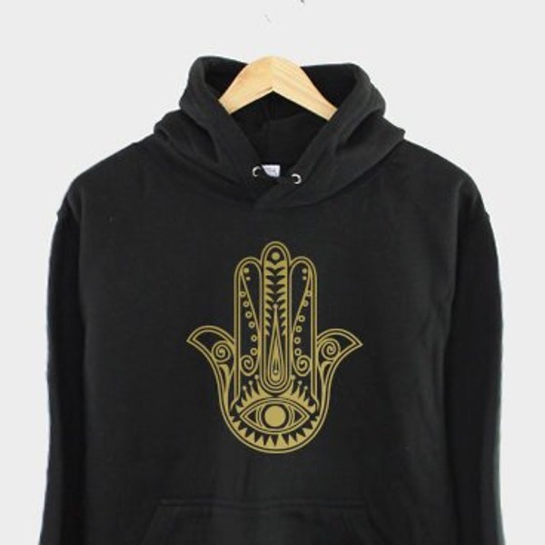 Hamsa Evil Eye Hoodie - Fatima Yoga Hand Of Fatima Hoody - Hand Of Hamsa Hoodie - Hamsa Hand Of Fatima Spiritual Hamsa Hand