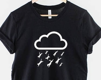 Raining Cats And Dogs - T-shirt con nuvola di pioggia per cani e gatti