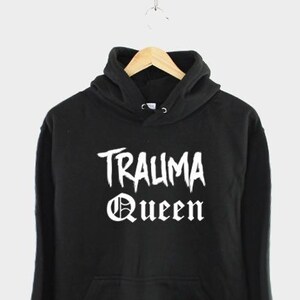 Trauma Queen Goth Style Horror Halloween Hoodie - Pastel Goth Sweatshirt