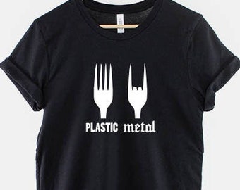 Heavy Metal T-Shirt - Metal Head Shirt - Plastic Metal Fork Shirt