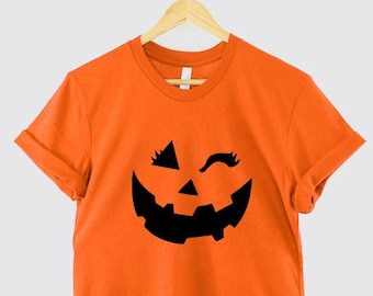 Halloween Pumpa Ansikte T-shirt för flickor – Blinkande Jack-O'-Lantern T-shirt