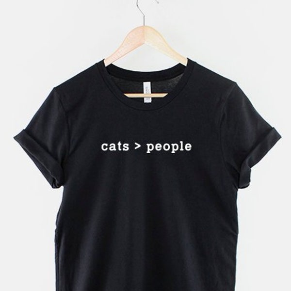 Cat Math Shirt - Cats > People T Shirt - Cat Lover Gift - Cats Are Greater Then People T-Shirt - Crazy Cat Lady