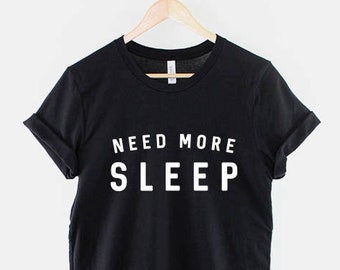 sleep テキストTシャツ Relaxed Fit T Shirt, Soft Cotton Sleepwear Tee, Lightweight Lounge