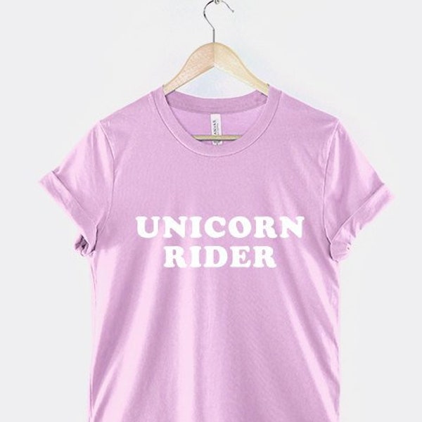 T-shirt Unicorn Rider: Moda donna, cotone filato ad anello