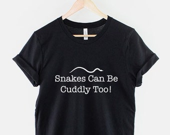 Camiseta "Las serpientes también pueden ser adorables", camiseta divertida para amantes de las serpientes, camiseta gráfica para amantes de los reptiles, regalo para amantes de las serpientes.