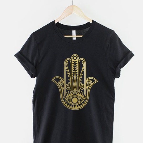 Hamsa Evil Eye - Fatima Yoga Hand Of Fatima - Hand Of Hamsa Shirt Hamsa TShirt - Hamsa Hand Of Fatima T Shirt - Spirituel Hamsa Hand T-Shirt