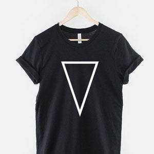 Geometric Shape T-Shirt Upside Down Triangle Print Hipster Shirt image 1