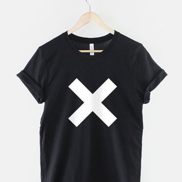 T-Shirt Big Cross - T-Shirt Streetwear a Forma di Croce Grande Bianca - T-Shirt con Stampa Croce - Camicia White Cross
