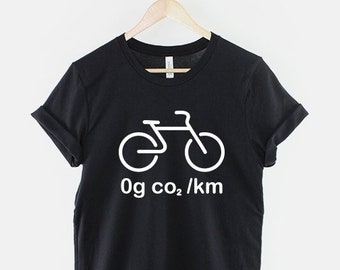 Carbon Green Bicycle Shirt, Eco Friendly Cycling T Shirt, Sustainable Bike Graphic Tee, Gift for Cyclist