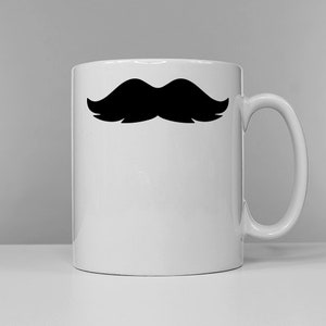 Funny Moustache Coffee Mug: Bearded Man Gift