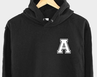 Aangepaste naam initiële hoodie - aangepaste gepersonaliseerde initialen Varsity Hoodie