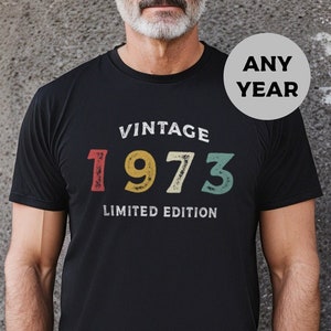Vintage Birthday Shirt - Mens Birthday T-Shirt - Birthday T-Shirt For Husband - Dads Birthday TShirt - Personalised Retro Birthday TShirt