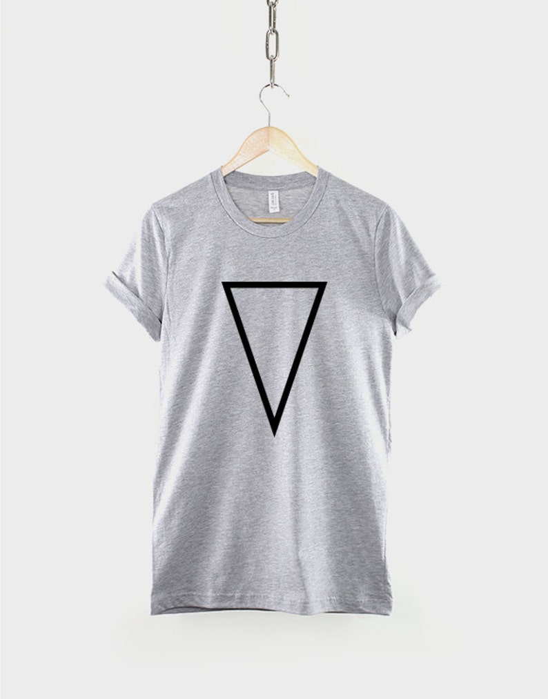 Geometric Shape T-Shirt Upside Down Triangle Print Hipster Shirt image 2