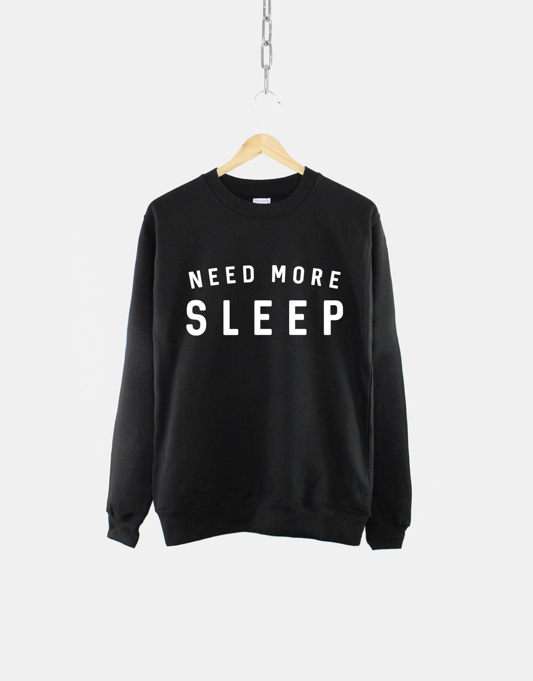Shiun SLEEPING PULLOVER SHIRTS わむう Need More Sleep Sweatshirt - Tired Sleeping Crew Neck Shirt - Bed