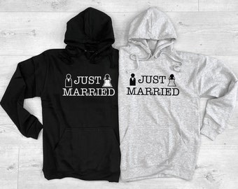 Matching Honeymoon Hoodies – Just Married Couple Gift