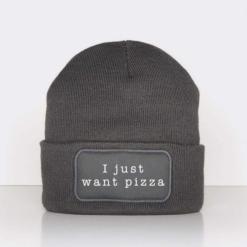 I Just Want Pizza Beanie image 5