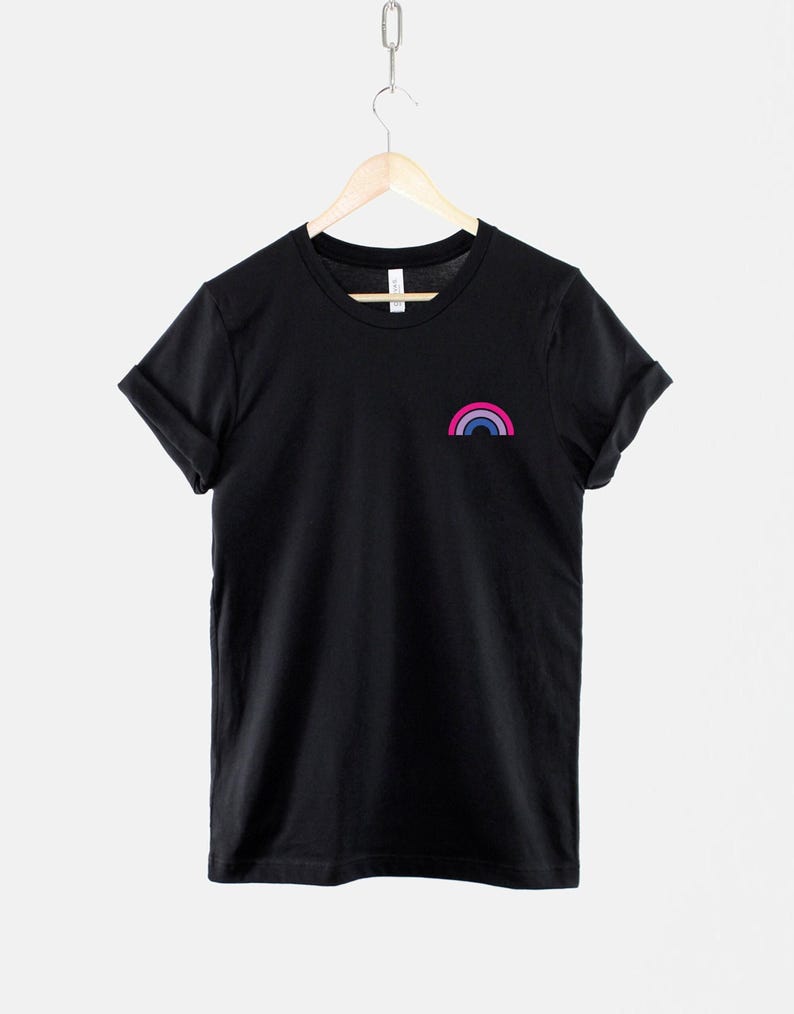 Bisexual Pride Shirt Minimalist Design: Bi Flag Colors, LGBT Pride (Unisex XS-6XL, Durable Print) image 1