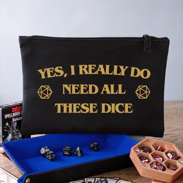 D and D Dice Bag - Dungeons And Dragons Gifts - Yes I Really Do Need All These Dice Pouch